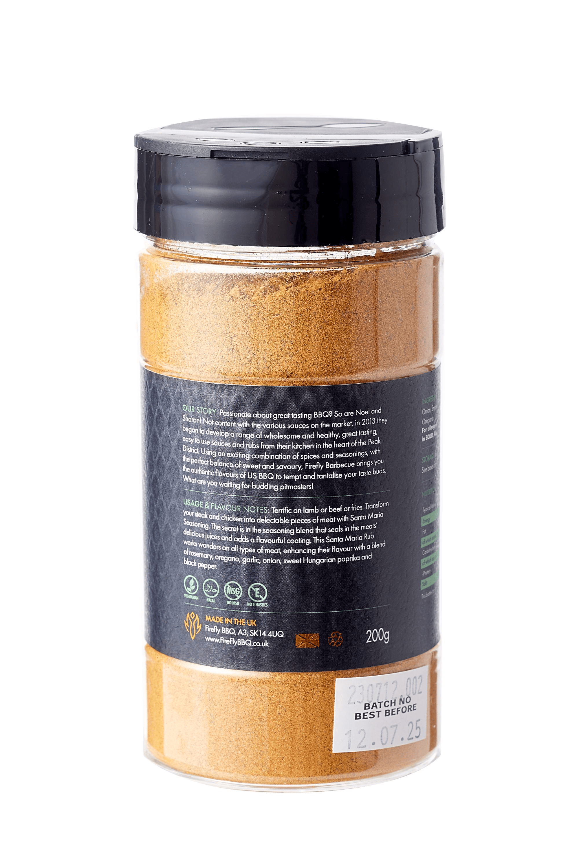 Widowmaker BBQ Firefly - Santa-Maria Rub Kryddblandning Sverige