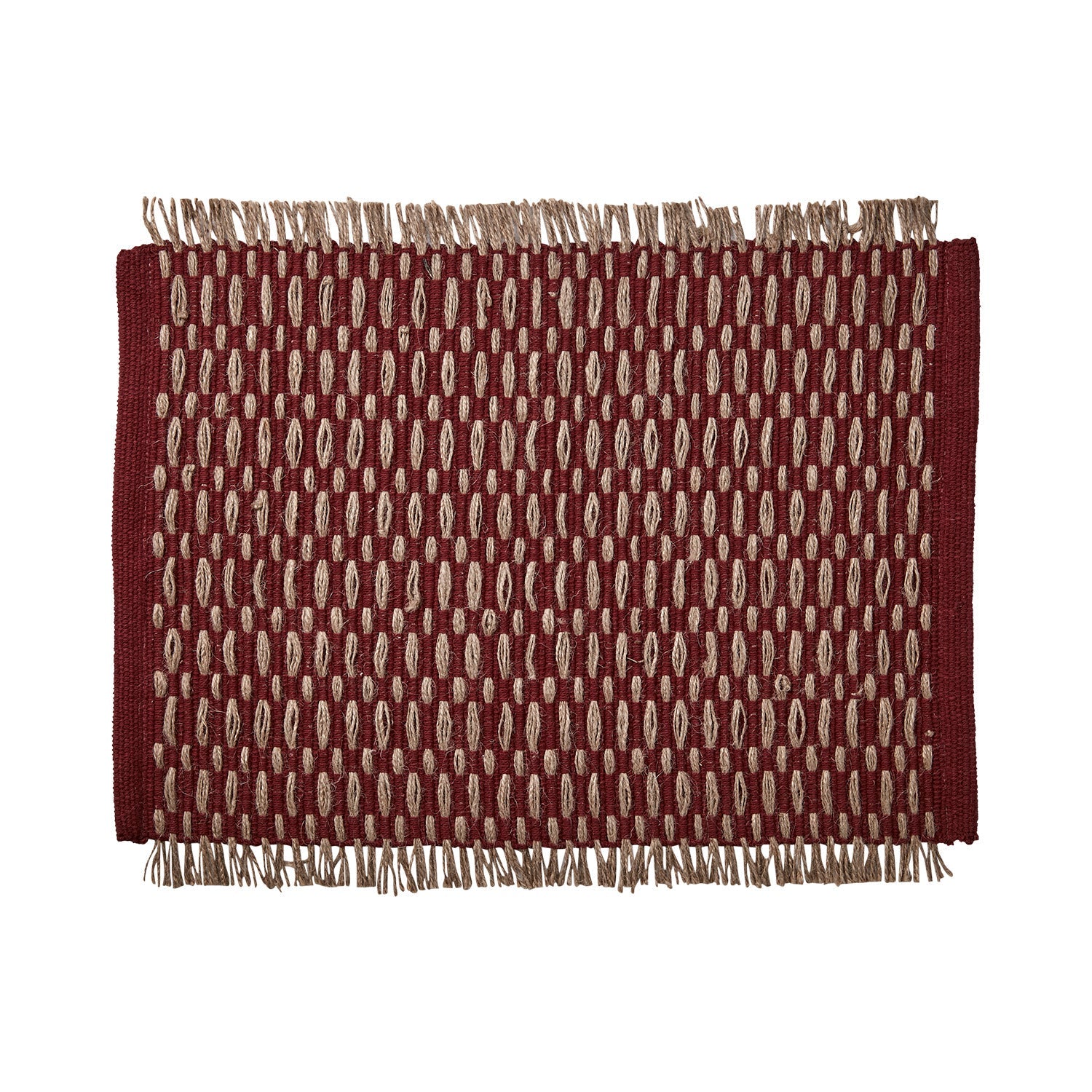 ELINA Tallriksunderlägg, Röd/natur