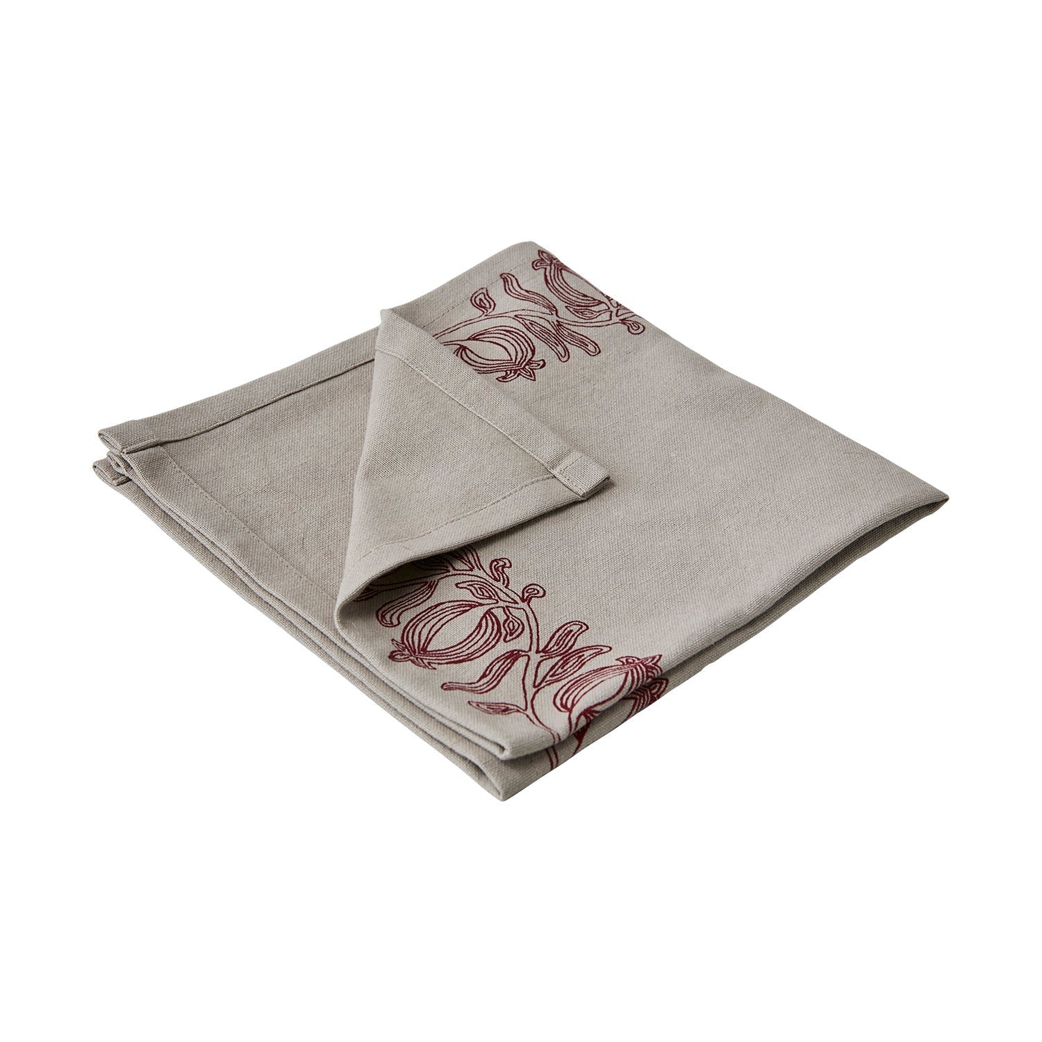 FLISA Servett, Natur/burgundy