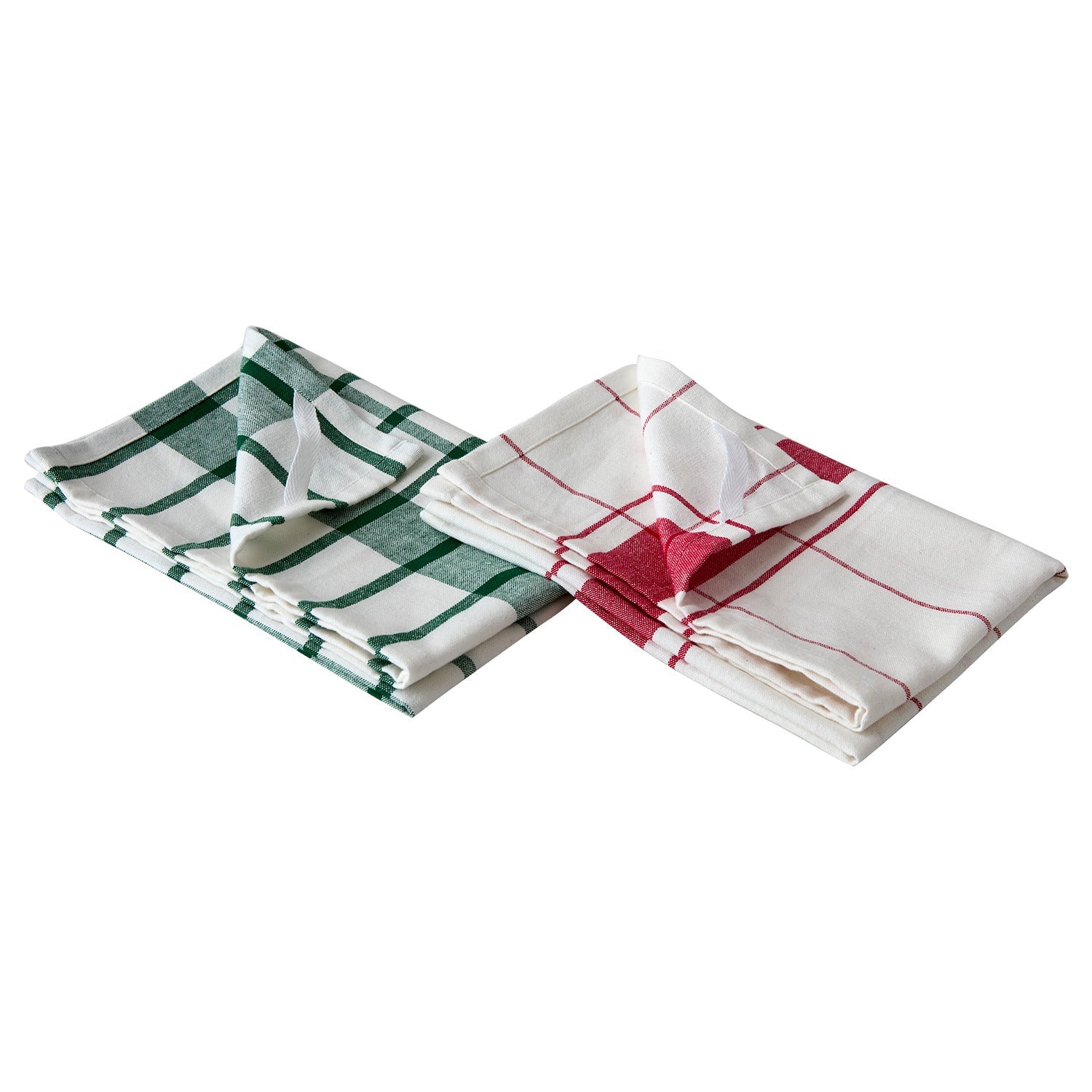 ANDERS Kökshandduk, Natur/grön, natur/röd