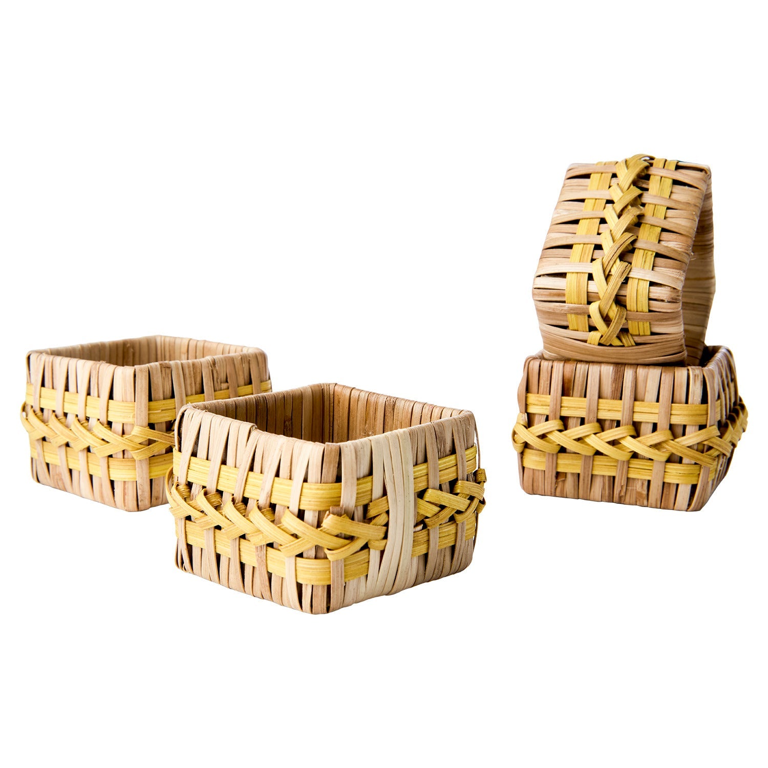 SUNNY Servettring, set om 4, Natur/gul