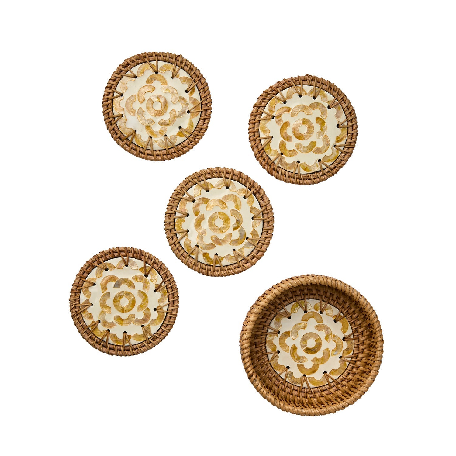 SUNNY Glasunderlägg, Gul/natur