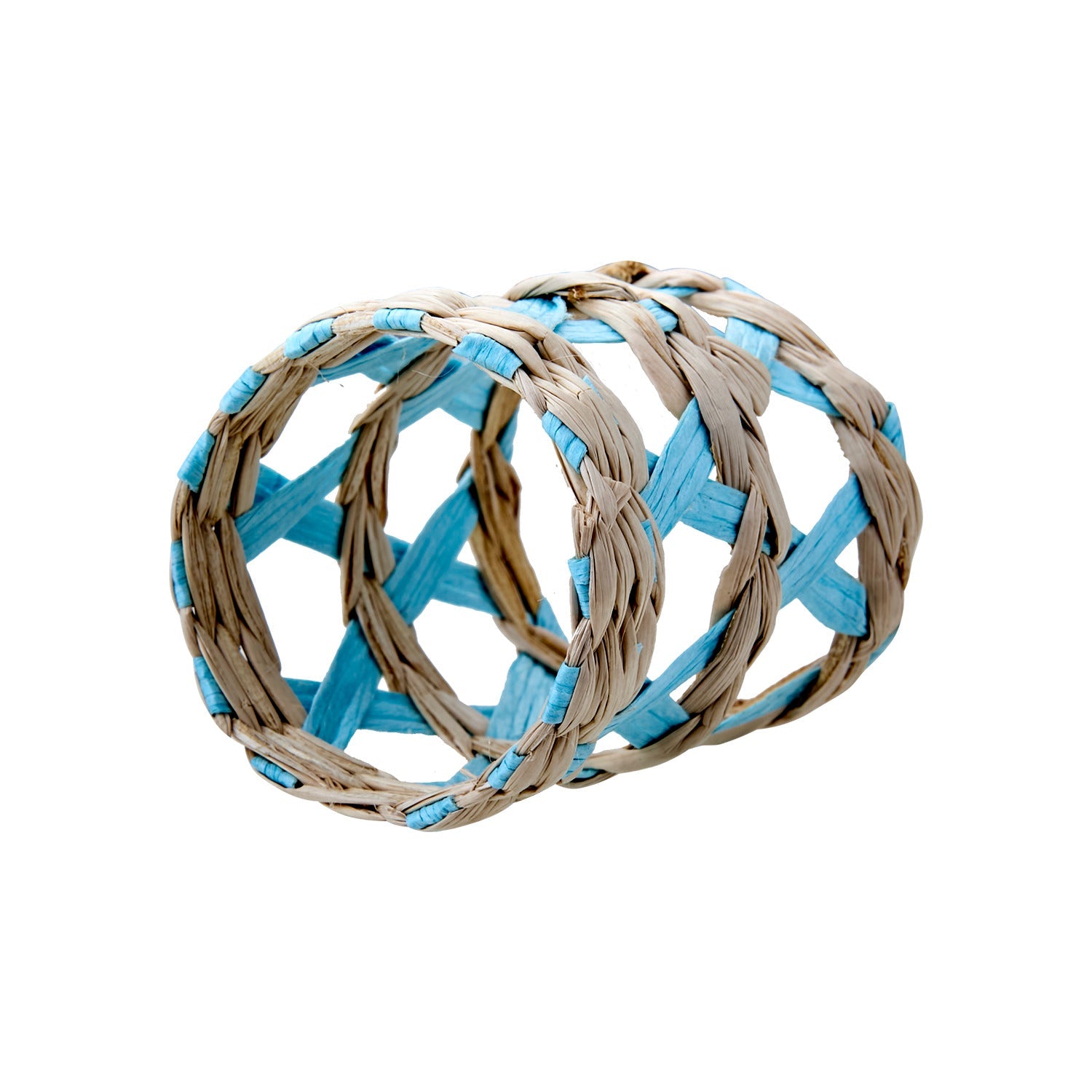 JILL Servettring, set om 4, Klar/ljusblå/natur