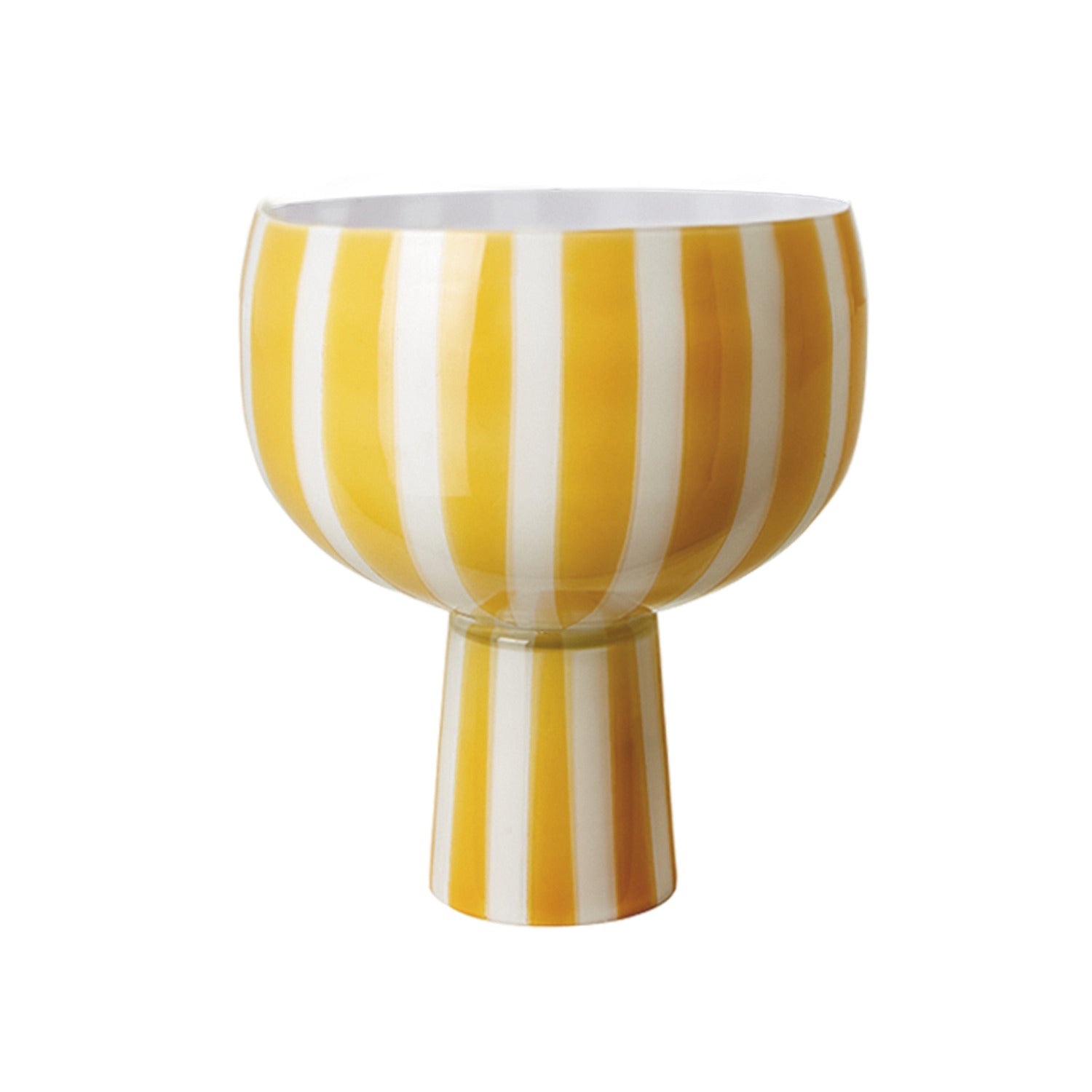 CIRCUS Skål på fot, Gul/vit