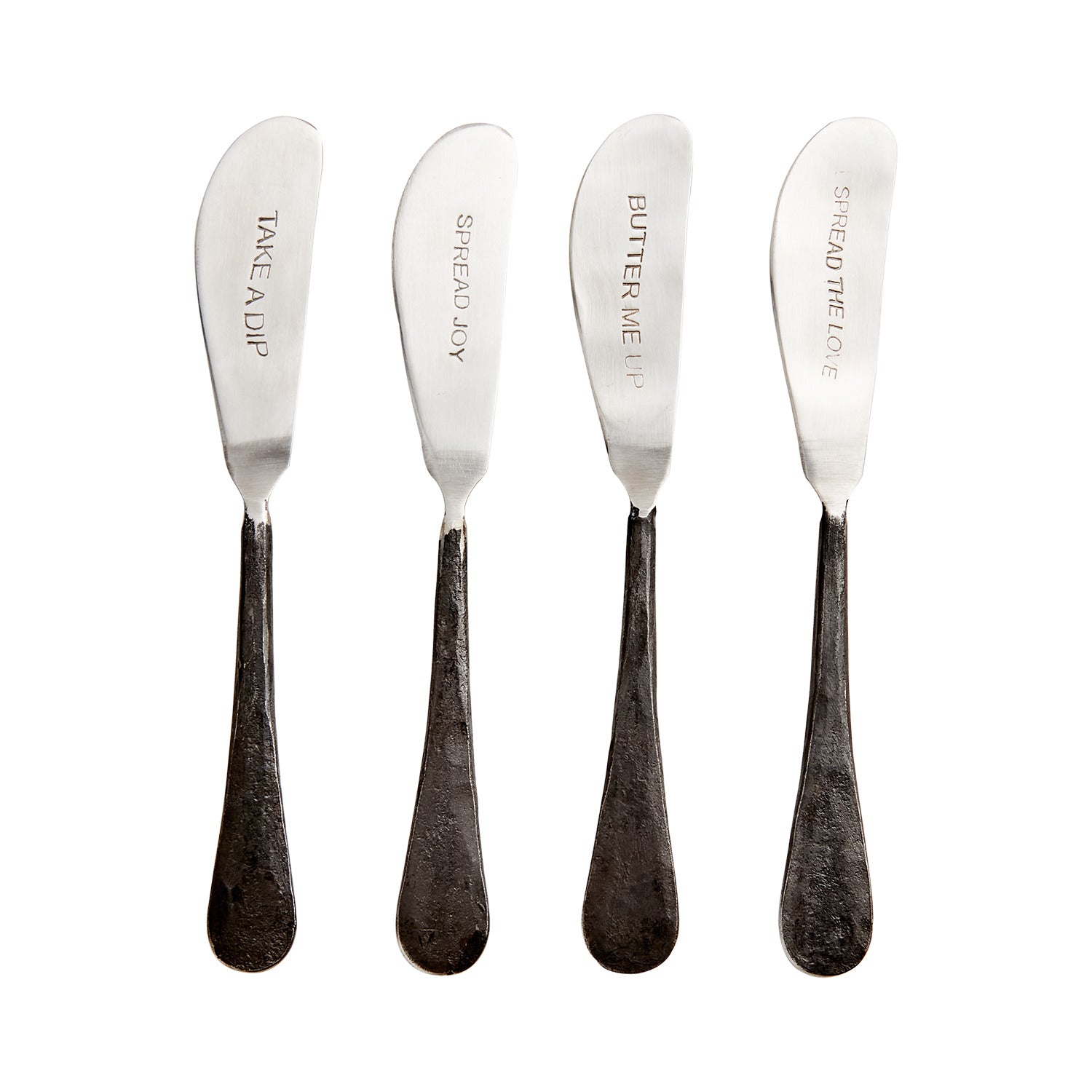 ODIN Smörkniv, set om 4, Svart/silver